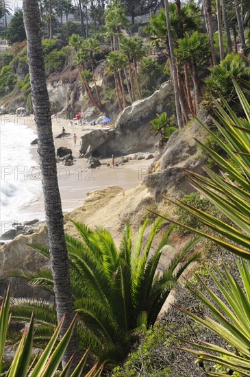 USA, California, Los Angeles, "Secluded cove, View from Heisler Park, Laguna Beach"