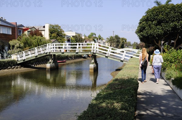 USA, California, Los Angeles, "Canal & bridge, Venice"