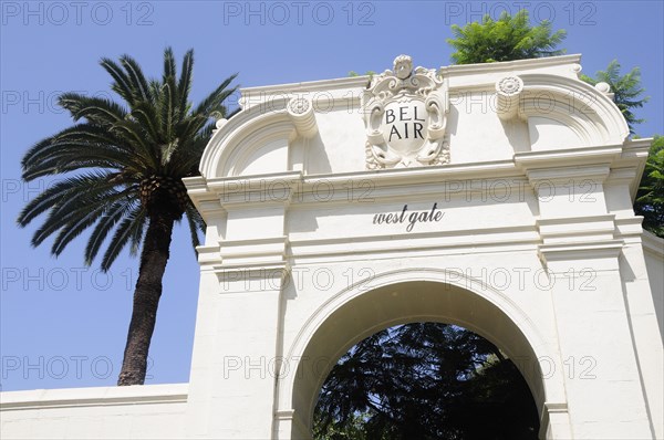 USA, California, Los Angeles, Entrance gate to Bel Air