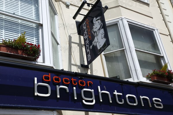 ENGLAND, East Sussex, Brighton, "Kings Road, Exterior of Dr Brighton's one of the areas oldest Gay Bars."
