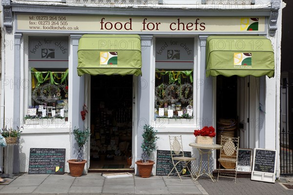 ENGLAND, East Sussex, Brighton, "Church Street, Food for Chefs shop."