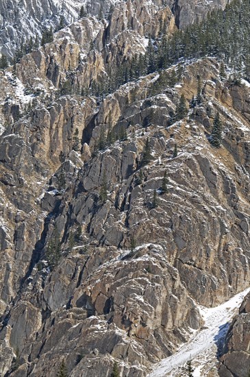 CANADA, Alberta , Kananaskis, Complex rock formation of the Rocky Mountains in Peter Lougheed Provincial Park.