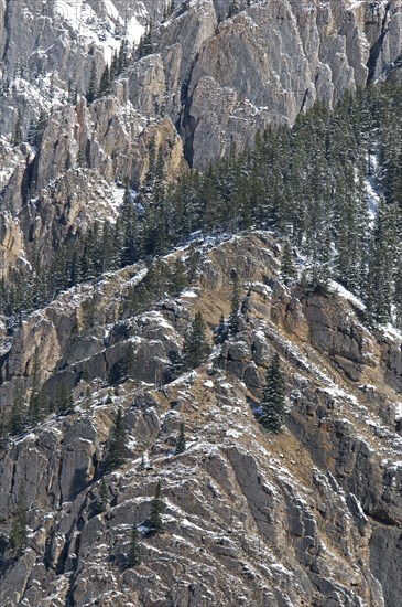 CANADA, Alberta , Kananaskis, Complex rock formation of the Rocky Mountains in Peter Lougheed Provincial Park.