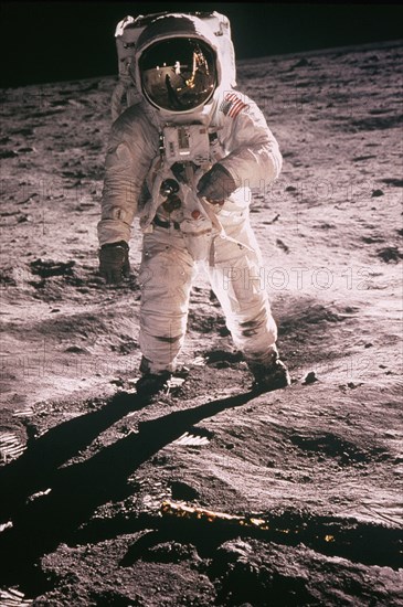 SCIENCE, Space, Nasa, Astronaut Buzz Aldrin walking on the moon.