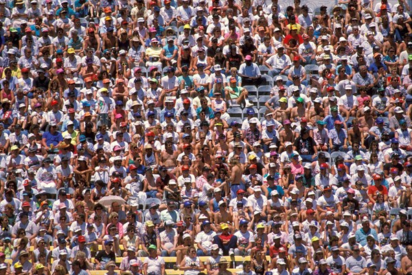 SPORT, Crowds, Stadium, Supporters at sporting event in an all seated outdoor arena.