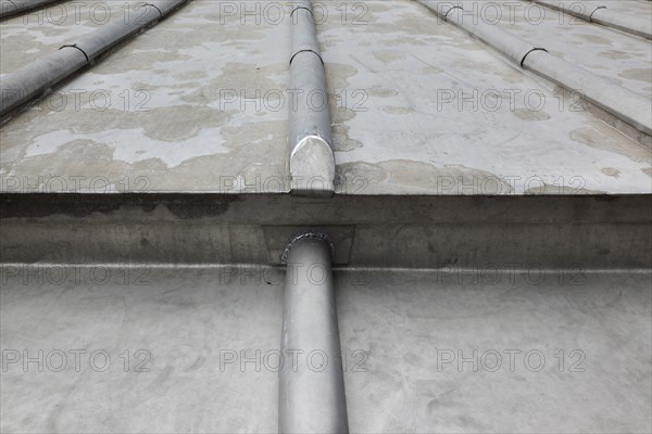 ENGLAND, East Sussex, Lewes, "Architecture, Roof, Detail, Lead used as roofing material."