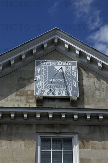 ENGLAND, East Sussex, Lewes, "High Street, Crown Court Building. Sundial detail."