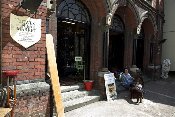 ENGLAND, East Sussex, Lewes, "North Street, Flea Market antigues and second hand goods shop."