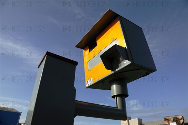 ENGLAND, West Sussex, Shoreham-by-Sea, Gatso traffic speed camera on main road.