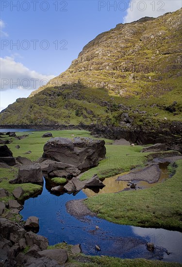 IRELAND, County Kerry, Killarney, Gap of Dunloe  Lakes mountains and...sheep.