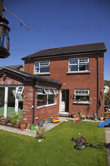 Architecture, Housing, Detached Houses, Modern development in former green field site with day room extension.