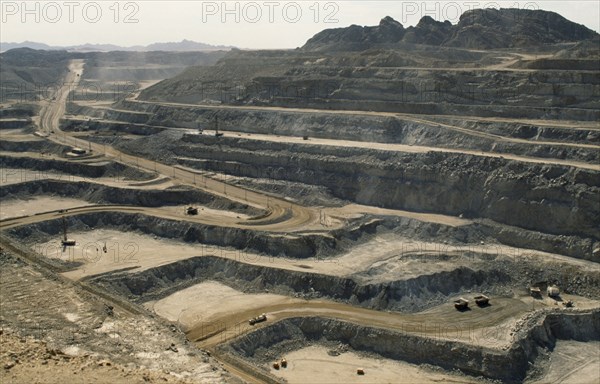 Namibia, Namib Desert, Rossing Village, Open cast uranium mine.