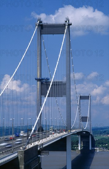 England, Bristol, Severn Bridge toward Wales.