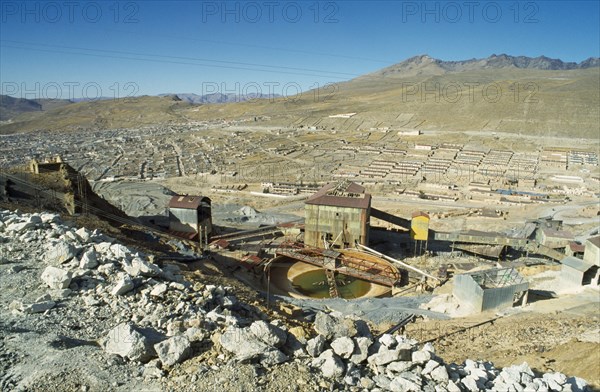 Bolivia, Potosi, Open Cast Silver Mine workings.