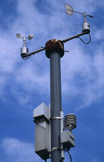 Environment, Air, Pollution, Air quality monitor at busy traffice intersection.