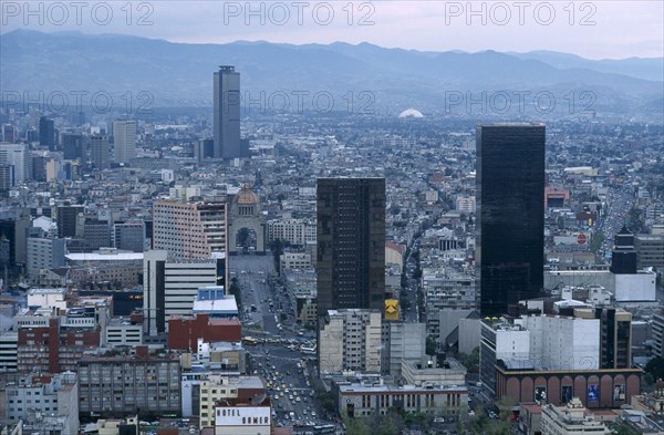 Mexico, Mexico City, view over the cityscape with skyscrapers.