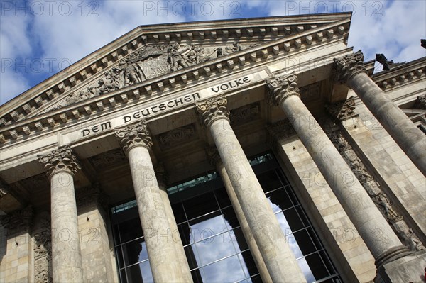 Germany, Berlin, Reichstag entrance.