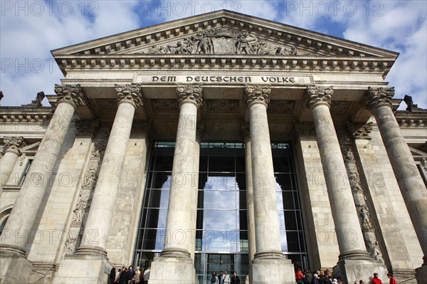 Germany, Berlin, Reichstag entrance.