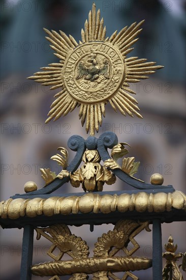 Germany, Berlin, Filial on railing in front of Charlottenburg Palace.