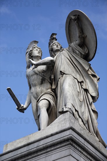 Germany, Berlin, Statue on Castle Bridge.