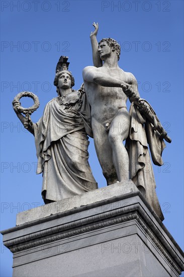 Germany, Berlin, Statue on Castle Bridge.