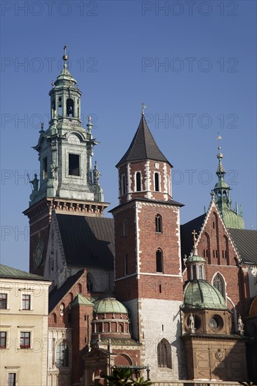 Poland, Krakow, Wawel Cathedral exterior.