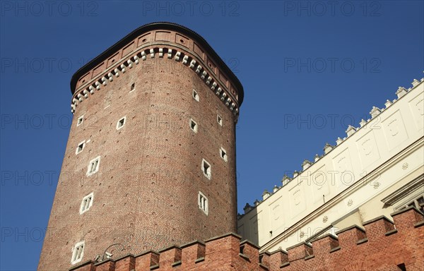 Poland, Krakow, Watch tower of Wawel Castle.