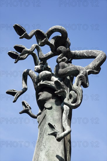 Poland, Wroclaw, sculpture entitled Alegora Rybotowstwa by the german sculptor Christian Behrens outside the National Museum.