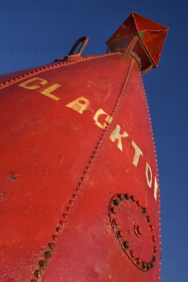 IRELAND, County Wexford, Hook Head Lighthouse, Red container in lighthouse grounds.