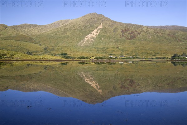 IRELAND, County Galway, Connemara, Leenane  Killary Harbour reflection.