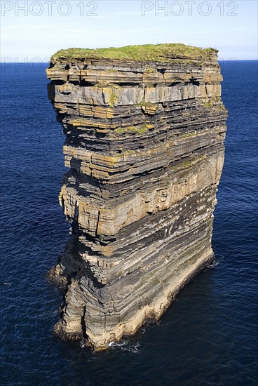 IRELAND, County Mayo, Downpatrick Head, Dún Briste Broken Fort is an impressive sea stack at the headland Standing 50 meters 164 feet high, Dún Briste was once part of the mainland, and connected to it by a sea arch.