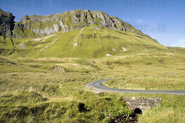 IRELAND, County Sligo, Gleniff, Gleniff Horseshoe, so called because it is a splendid natural amphitheatre with Ben Bulben mountain behind.