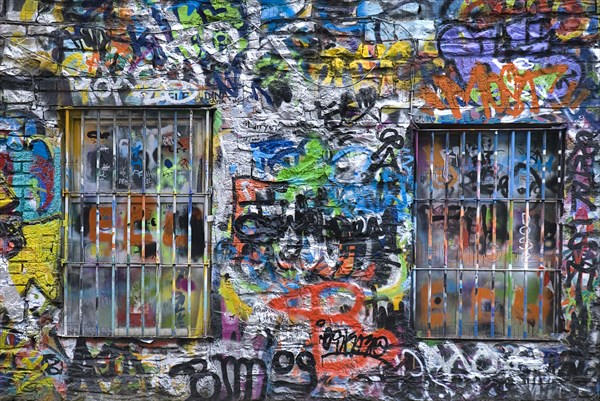 IRELAND, County Dublin, Dublin City, Windmill Lane, Graffiti, the studio in this street was used by U2 among others, fans adorn the walls with messages an tributes.