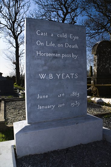 IRELAND, County Sligo, Drumcliffe, Grave of the poet W.B.Yeats.