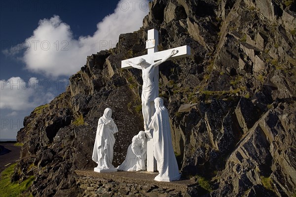 IRELAND, County Kerry, Dingle Peninsula, Calvary scene near Slea Head.