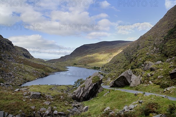 IRELAND, County Kerry, Killarney, Gap of Dunloe, Turnpike Rock and Black Lough.