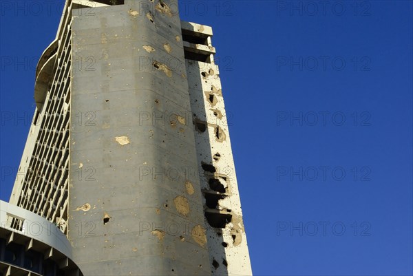 Lebanon, Beruit, Holiday Inn hotel in downtown Beirut. The building was a popular spot as a snipers nest during the 1976 war.