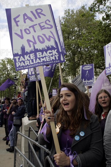 England, London, Westminster, College Green, Take Back Parliament protesters.