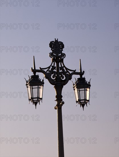 England, East Sussex, Brighton, Kemptown, Victorian street lighting on Marine Parade.