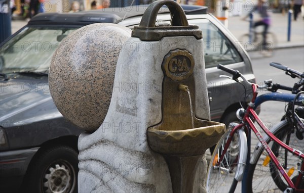 Republic of Austria, Vienna, Mariahilf, 6th Distrct, Drinking water fountains sponsered by C&A retail clothing company.