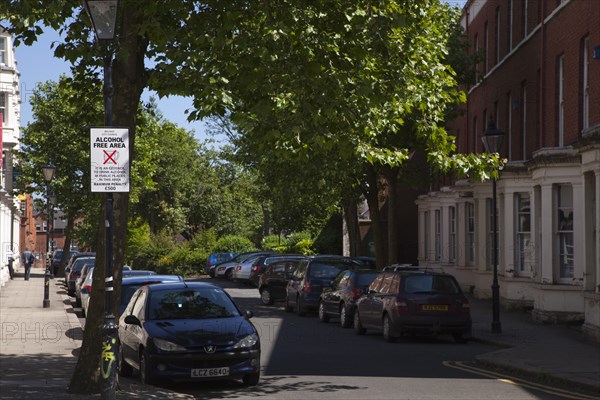 Ireland, North, Belfast, Mount Charles, sign warning of fixed penalty for drinking in public areas.