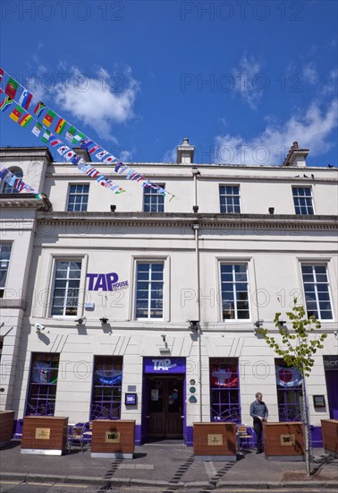 Ireland, North, Belfast, Lower Crescent, Tap House bar exterior.