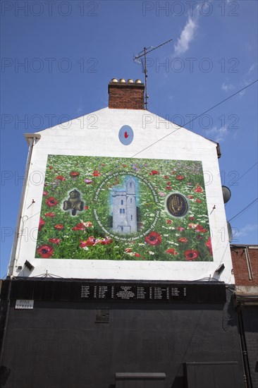 Ireland, North, Belfast, Donegall Pass, Loyalist poltical mural on a gable wall in Pine Street.