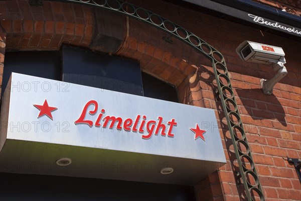 Ireland, North, Belfast, Ormeau Avenue, Sign for the Limelight live music venue and niteclub.