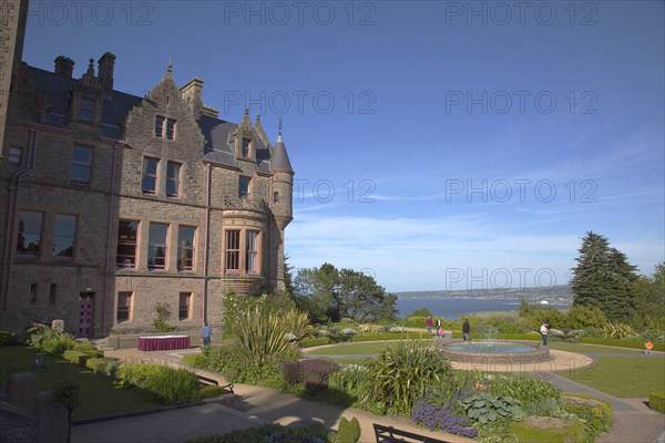 Ireland, North, County Antrim, Belfast Castle with ornate gardens and grounds over looking the city and Lough.