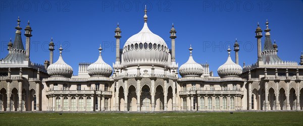 England, East Sussex, Brighton, The Royal Pavilion, 19th century retreat for the then Prince Regent, Designed by John Nash in a Indo Sarascenic style.