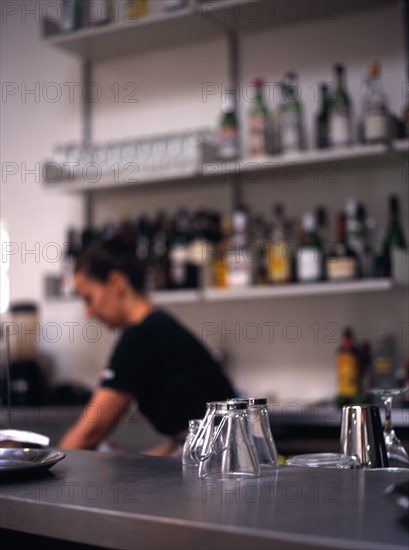 Bar area in a Brighton Cafe / Bar Bistro European One individual Solo Lone Solitary Restaurant