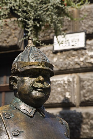 Budapest, Pest County, Hungary. Detail of Austro Hungarian era military figure in bronze. Hungary Hungarian Europe European East Eastern Buda Pest Budapest City Art Statue Bronze Metal Figure Man Male Soldier Military Austro Destination Destinations Eastern Europe Male Men Guy