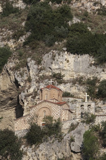 Berat, Albania. Byzantine Church of St Michael. Albanian Shqip‘ria Southern Europe Albania Albanian Republic Europe European Travel Destination Indo European Berat Byzantine Architecture Church St Saint Micheal Exterior Hillside Religion Religious Christian Christianity Destination Destinations Religion Religious Christianity Christians