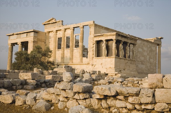 Athens, Attica, Greece. Acropolis Erechtheion ruins. Greece Greek Europe European Vacation Holiday Holidays Travel Destination Tourism Ellas Hellenic Attica Athens Acropolis Erechtheion Carystids Portico Ruin Ruins Column Columns Atenas Athenes Destination Destinations Ellada History Historic Southern Europe